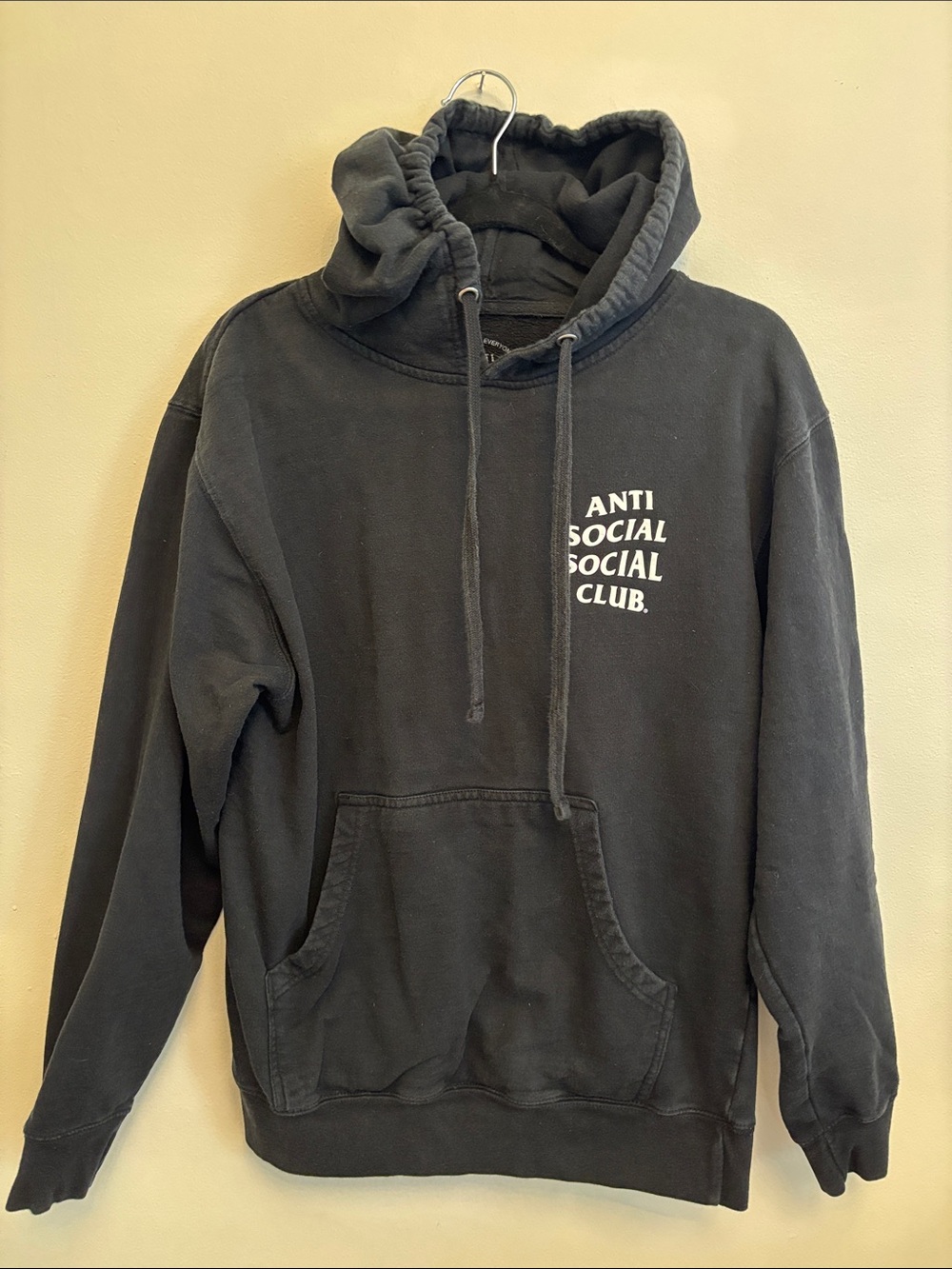 Anti Social Social Club Black Hoodie with White Logo - Picture 3 of 15